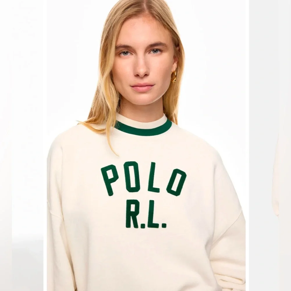 Polo Ralph Lauren Vintage Fleece Polo Sweatshirt in Nevis Large